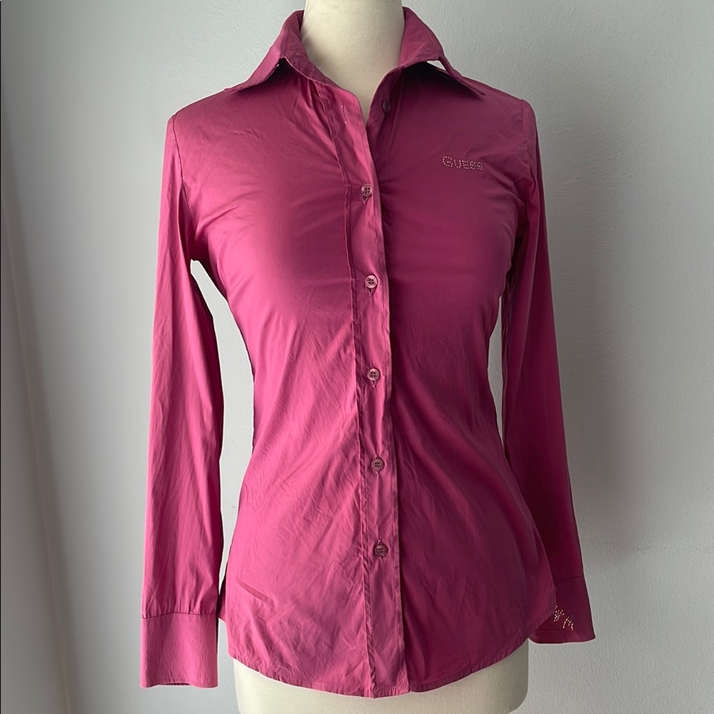 GUESS Women's Pink Button-Up Shirt